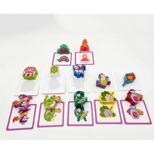 JAQI Montessori Educational Wooden Threading Stringing Toys Dinosaurs Traffic Space Insects Animals Fruits Lacing Beads Preschool Learning Toys for Toddler for Boys Girls (Castle)