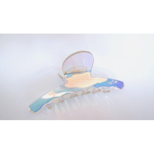 Generic Clear color change iridescent design hair claw clip for fine, thin hair