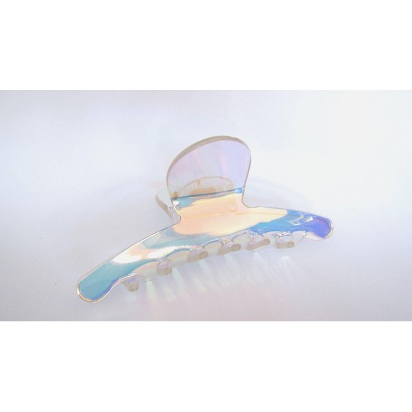 Generic Clear color change iridescent design hair claw clip for fine, thin hair