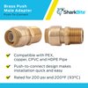 SharkBite 1/2 Inch MNPT Adapter, Push to Connect Brass Plumbing Fitting, PEX Pipe, Copper, CPVC, PE-RT, HDPE, U120LFA, Brass