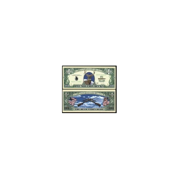 1 $Million Bucks "Buck Hunter" Novelty Dollar Bill Collectible