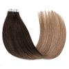 Sindra Hair Extensions Tape in Real Human Hair 22Inch Balayage Dark Brown to Chestnut Brown and Dirty Blonde Tape in Hair Extensions Human Hair Remy Hair 20Pieces 50Gram(tape#2/6/18 22inch)