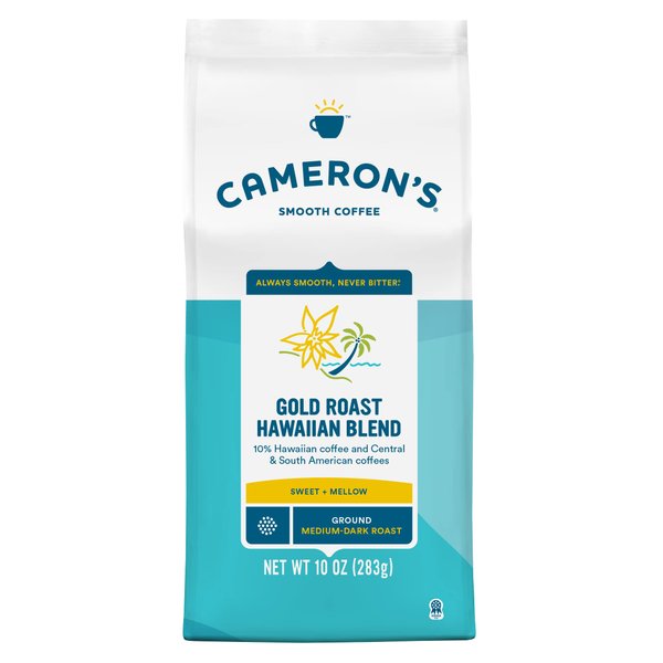 Cameron's Coffee Roasted Ground Coffee Bag, Gold Roast Hawaiian Blend, 10 Ounce