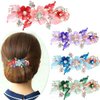 1Pc Green Flower Women Rhinestone Flower Butterfly Hairpin Hair Clip Barrette Ponytail Holder Glitter Crystal Elegant Gifts Hair Clips Green Flower Clips and Barrettes Hair Clips