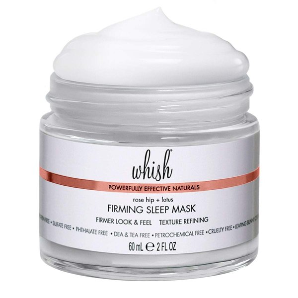 Whish Rose Hip & Lotus Firming Night Mask - Plumping & Moisturizing Overnight Mask with Rosehip Oil - Sleeping Mask for Nighttime Skincare - For All Skin Types - Paraben & Sulfate Free - 2 Fl oz