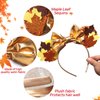 CIVFCRT Mouse Ears Headbands Fall Maple Leaf Yellow Shiny Bows Mouse Ears Headbands for Thanksgiving Hair Decoration and Mouse Themed Party Supplies Costume Cosplay Decoration(Maple Leaf
