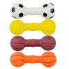 POPETPOP 4Pcs Dog Molar Chew Toys, Dog Squeaky Barbell Toys, Vinyl Dumbbell Dog Toy for Teething Playthings, Pet Squeaky Toys for Puppy