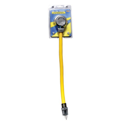 Arcon 14365 Generator Pigtail Power Cord 30-Amp Female to 15-Amp Male Generator Power Adapter, 18-Inch