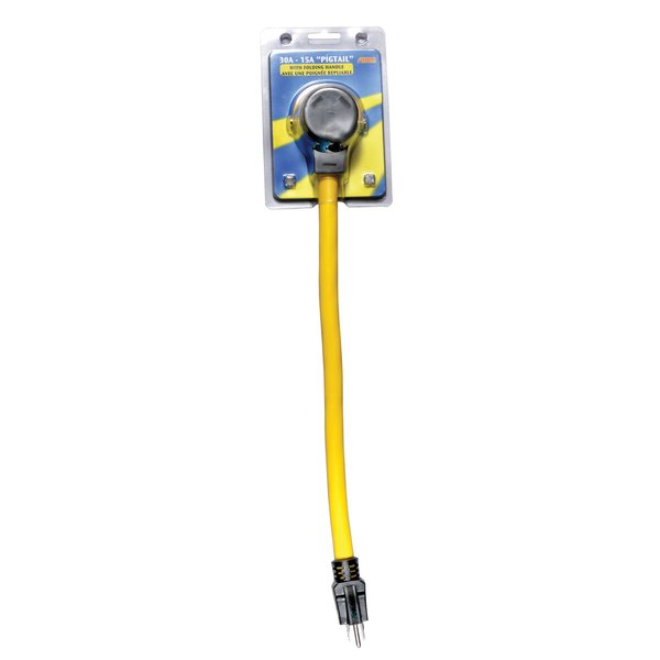 Arcon 14365 Generator Pigtail Power Cord 30-Amp Female to 15-Amp Male Generator Power Adapter, 18-Inch