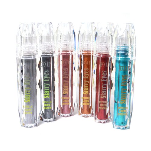 ROMANTIC BEAUTY 1 Starry Eyes Metallic Glitter Liquid Eyeshadow Shimmery E2202[SET02] + Free Zipper Bag