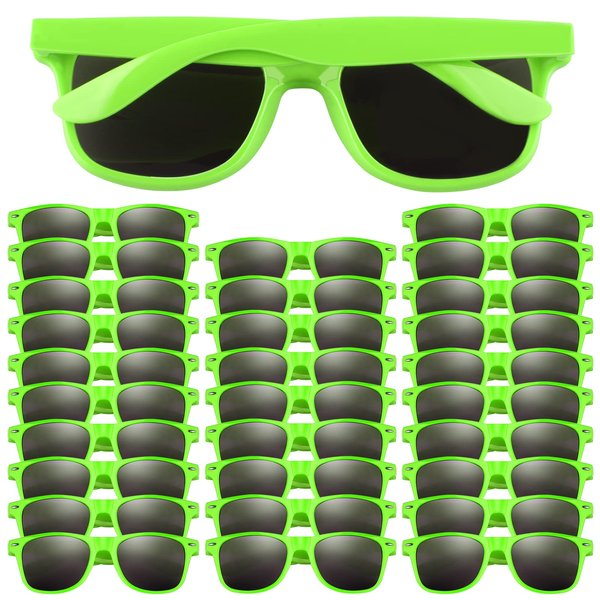 FEPITO 30 Pieces Green Party Sunglasses for Birthday Party supplies Treat Bag Fillers for Beach Pool Party Toys