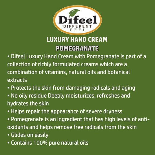 Difeel Ever Rich Hand Cream - Pomegranate with 100% Pure Natural Vitamin E Oil 1.4 ounce (6-Pack)