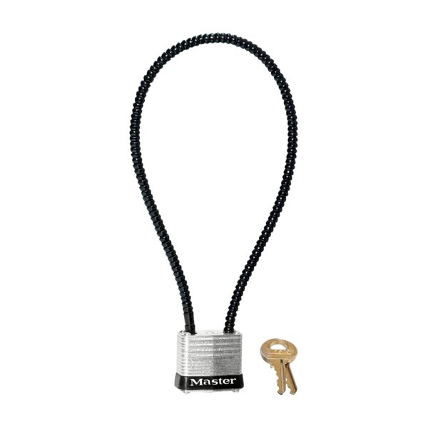 Master Lock 107DSPT Keyed Gun Lock Padlocks, 14 in cable, Steel with 1-1/8" Wide Padlock