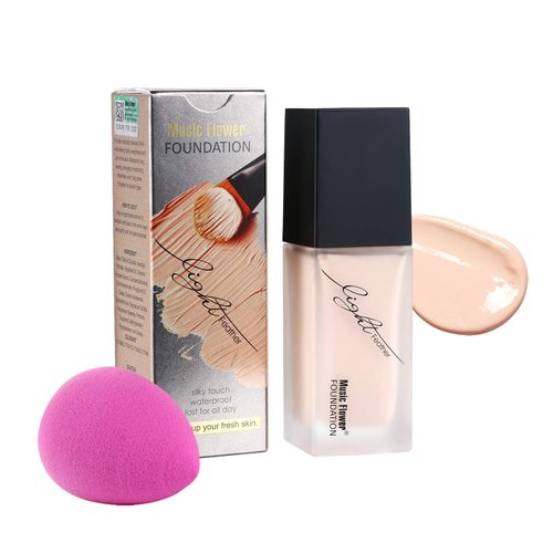 Vtrem Full Coverage Foundation Makeup 30ML Moisturizing Concealer Cover Cream Long Lasting Waterproof Flawless Colour Changing Liquid Foundation Natural brightening with Sponge, Skin Tone