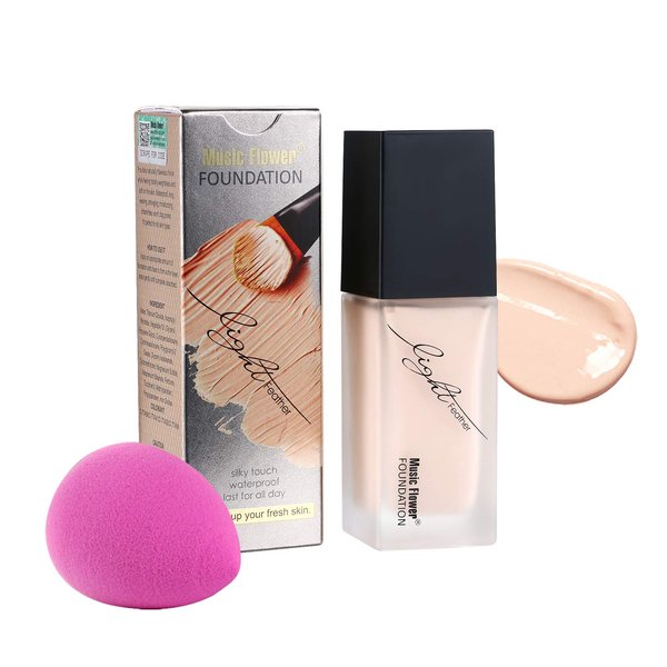 Vtrem Full Coverage Foundation Makeup 30ML Moisturizing Concealer Cover Cream Long Lasting Waterproof Flawless Colour Changing Liquid Foundation Natural brightening with Sponge, Skin Tone
