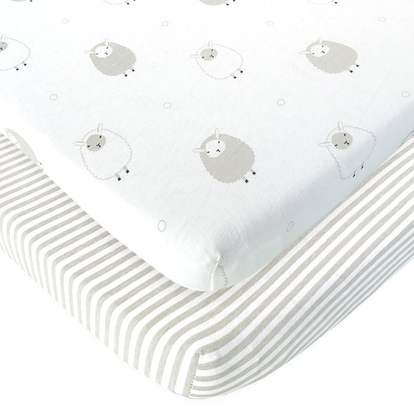 Baby Cradle Sheets Fitted 18x36x2 - Compatible with Arms Reach Co Sleeper Cambria, Clear Vue, Mini Ezee,Bassinet - Pure Jersey Cotton - Breathable | Unisex