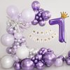 40 Inch Purple Number 3 & Mini Crown Balloon for Birthday Party Decorations, 3rd Birthday Party Decorations Purple Theme Party Balloons Decorations Supplies