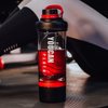 21oz Protein Shaker Bottle with Powder Storage Container-Shaker Cups for Protein Shakes-pre workout bottle-Mixer Cup-Gym Sport Water Bottle -Made with Tritan BPA Free,with Wire Whisk Balls,Red