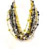 GZYSSL 49 Pcs Happy New Year Beads Necklaces Black Gold Silver New Year Eve Jumbo Beads Necklaces Happy New Year Eve Party Favors Decorations Accessories