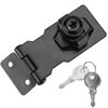 MUKLEI 5 PCS 2.5 Inch Keyed Hasp Locks, Twist Knob Keyed Locking Hasp with Keys and Screws, Metal Safety Hasp Latches Cabinet Knob Lock for Small Doors, Cabinets, Boxes, Matte Black