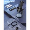 FIFINE Gaming USB Microphone, PC Computer Mic with 4 Polar Patterns for Podcast Streaming Recording YouTube, RGB Condenser Desktop Mic for PS4, Mac, with Headphone Jack-AmpliGame A8 Plus
