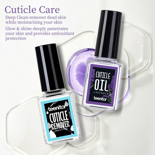 Teenitor Nail Files and Buffers, Cuticle Remover, Nail Care Kit, Nail File, Cuticle Softener, Cuticle Oil, Cuticle Pusher, Cuticle Peeler Scraper, Cuticle Remover Liquid, Nail File Kit Lavender