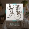 Lizards Stencil Reusable Sturdy Flexible Clear Plastic 1-5.5x5.5 in Arts and Crafts Material Scrapbooking for Airbrush Painting Drawing