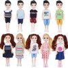 Lembani 10 Sets 5 Inch Mini Dolls with Clothes, 5 Pieces Boy Dolls and 5 Pieces Girl Dolls, Mini Princess Dolls Toy for Dollhouse Kids Gifts