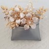 Evild Wedding Hair Comb Gold Rhinestone Flower Hair Side Comb Bridal Pearls Hair Clips Headpieces Vintage Hair Accessories for Bride and Bridesmaids