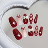 RikView Red Press on Nails Medium Fake Nails Coffin Nails with Hearts Design Glossy Full Cover Nails for Women 24 PCS