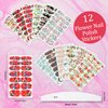 XEAOHESY 168 Pieces 12 Sheets Flower Nail Polish Strips Flower Nail Strips Nail Wraps for Women Self-Adhesive Spring Nail Polish Stickers Full Nail Wraps for Nail Art with Nail File