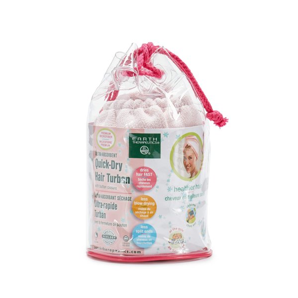 Earth Therapeutics Ultra-Absorbent Quick-Dry Hair Turban (Pink)