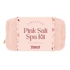 Pinch Provisions Himalayan Pink Salt Spa Kit, 5 Spa Essentials for Self-Care & Beauty, Multi-Functional Cosmetic Bag, Includes Facial Massager & Exfoliating Glove, Spa Set Gift
