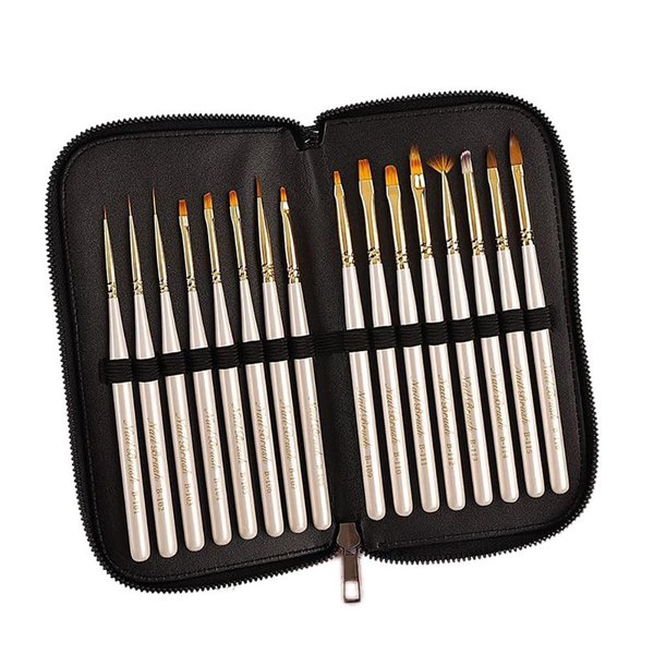 DOSARRIBA 16pcs Nail Art Brushes Set Painting Tools with Nail Extension Gel Brush Gel Polish Nail Art Design Pen Nail Art Liner Brush Salon at Home Diy Manicure (white)
