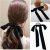 4Pcs Velvet Bow Hair Ties, BetterJonny Long Velvet Elastic Bow Tie Ribbon Elegant Hair Rope Hair Styling Accessories Twisted Criss Cross Knotted Hairband Long Tail Bow Hair Scrunchies for Women Girls