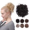 JUVABUN Curled Clip in Hair Buns -Dark Brown| Hair Bun Maker | Hair Buns Hair Piece| Curled Hair Bun Scrunchie | Everyday Wear | Washable & Realistic|Hair Bun Clip - Dark Brown