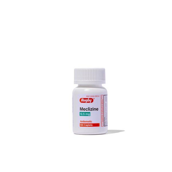 Rugby Meclizine 12.5mg Caplets - Antiemetic Motion Sickness Symptom Relief - 100 Caplets