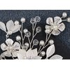 Alilang Womens Silvery Flower Leaves Pearl Bridal Wedding Headpiece Accessory Crystal Rhinestone Hair Side Comb