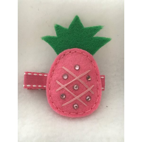 Pineapple Hair Clip, Hair Clip, Girls Hair Accessory, Partially Lined Alligator Hair Clip