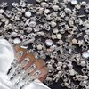 50pcs Multi Shapes Silver Nail Charms 3D Alloy Bow Flower Butterfly Nail Art Charms Bear Heart Crown Star Charms for Nails Design Nail Rhinestones Nail Gems Metal Nail Jewels for Nail Art Supplies