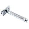 Edwin Jagger Double Edge Safety Razor With Long Handle (Blue) (Chrome Laser 3D Diamond)