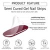 WOKOTO Semi Cured Gel Nail Strips, 20 Pcs Burgundy Red Semi Cured Gel Nail Art Stickers Full Wraps with Nail File & Wood Stick, UV Light Required, Salon Quality, Easy to Apply&Remove