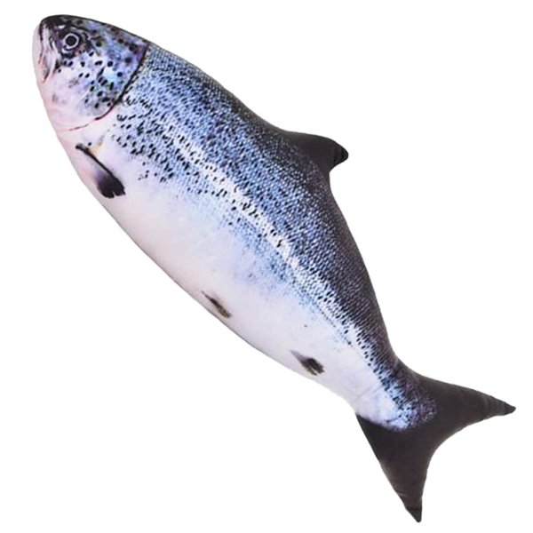 OUKEYI 31.5“Simulation Fish Plush Toy Pillow，Decorate Soft Fish Decorate Pillow Cushion Stuffed Decorate Oversized Pillow Creative Gift Home Decor (Salmon)