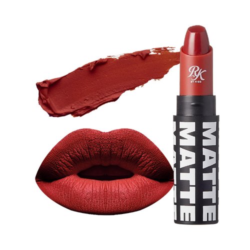 Ruby Kisses Lipstick, Matte Finish, Long-Lasting, Highly Pigmented, Smooth Apply, Full Coverage Lip Color Makeup (Vampire Red)