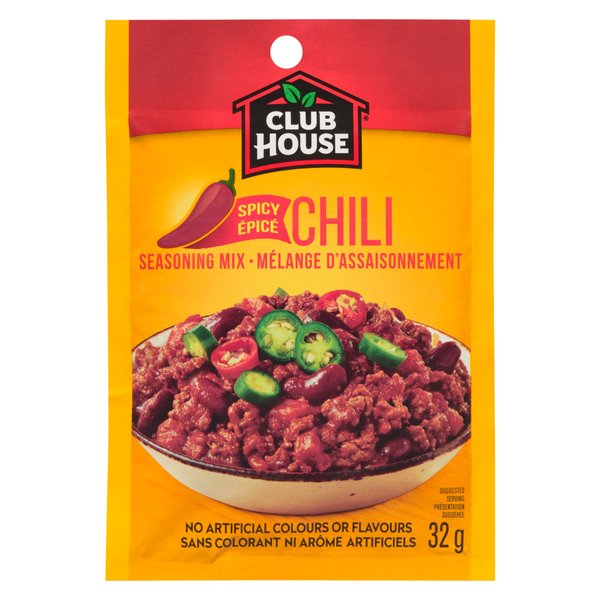 Club House Hot & Spicy Chili Seasoning Mix, 32g/1.1oz., Imported from Canada)