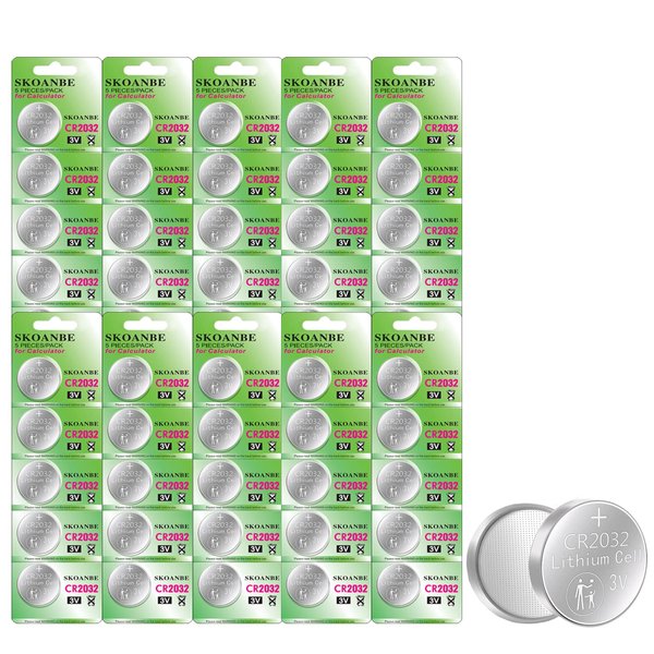 SKOANBE CR2032 3V Lithium Battery-50PCS