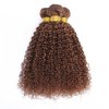 Color 30 Brown Bundles Human Hair Light Brown Curly Wave Bundles Brown Kinky Curly Bundles Double Weft Remy Hair Extensions Wet and Wavy Bundles Silky Soft for Black Women 14 14 14 inch