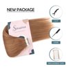 Sassina Semi-permanent Tape in Human Hair Extensions 20pcs 50g Silky Straight Human Hair Extensions Light Auburn Color Invisible Seamless Reusable Tape in Hair Extensions 30# 20 Inch