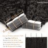 Caliee Kinky Straight Tape in Human Hair Extensions Invisible Tape in Hair Extensions Human Hair 18 Inch Natural Black 1B, Kinky Straight Tape in Extensions Real Remy Human Hair Extensions 20pcs 50g