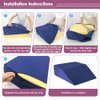 Wedge Pillow Cover case Leg Elevation Pillowcase Knee Post-Surgery Bed Wedge Replacement case with Pocket (Cover Only) - 24x21x8 Pillow Protector